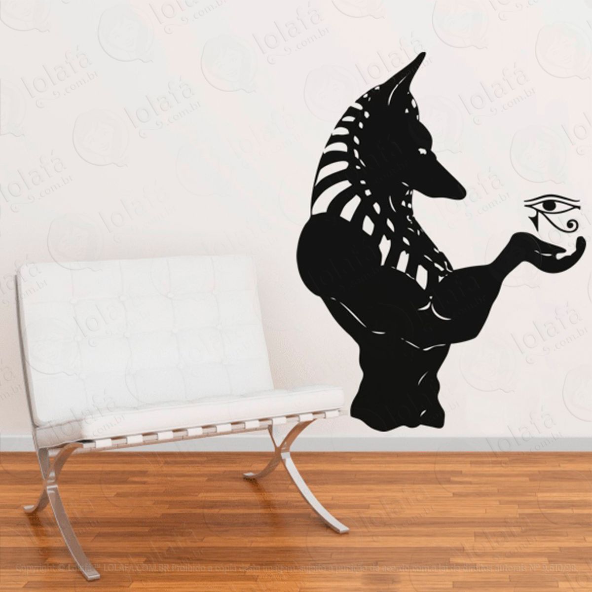 Anúbis Adesivo de Parede Decorativo para Casa, Sala, Quarto e Vidro Mod:3
