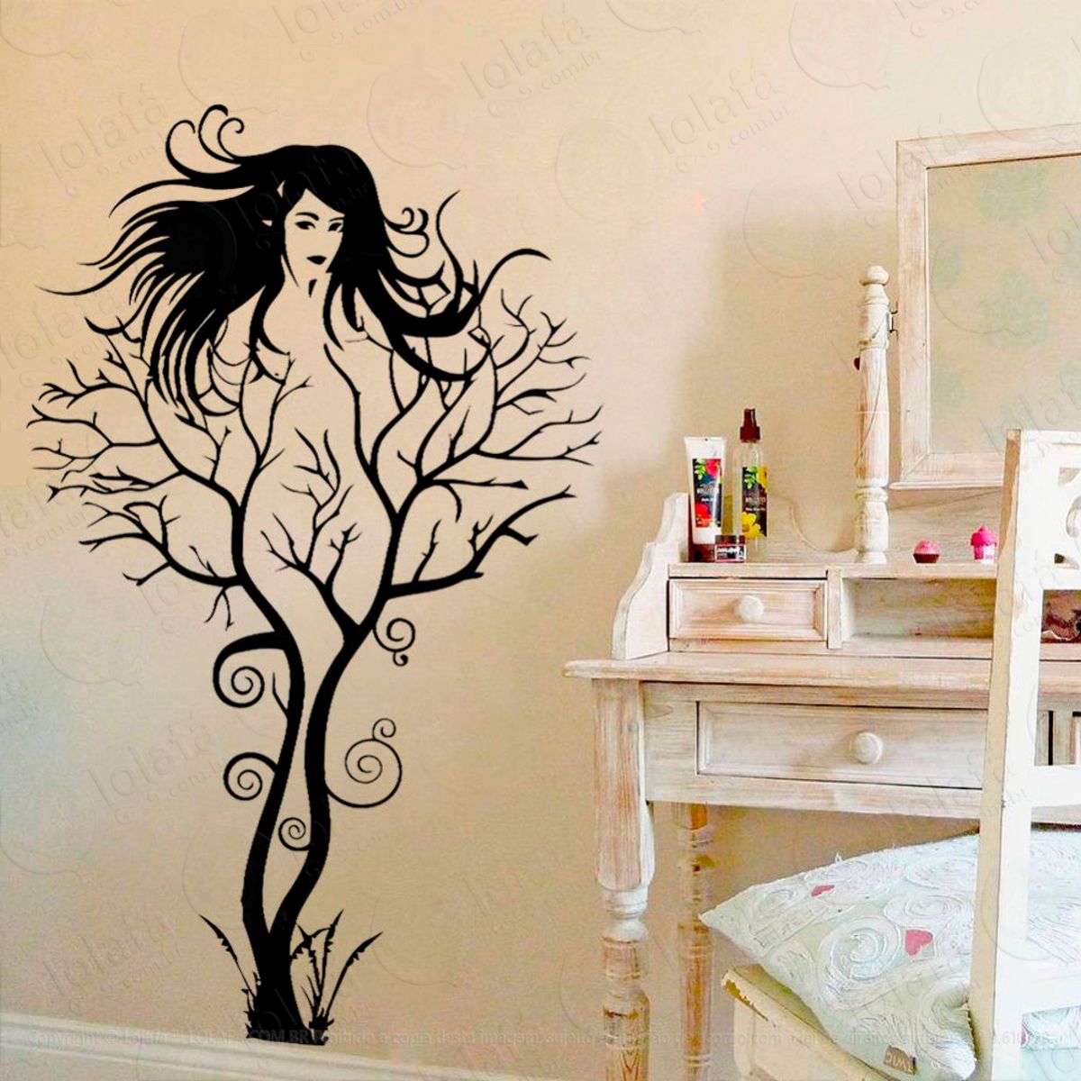 Arvore Mulher Adesivo de Parede Decorativo para Casa, Sala, Quarto e Vidro Mod:7