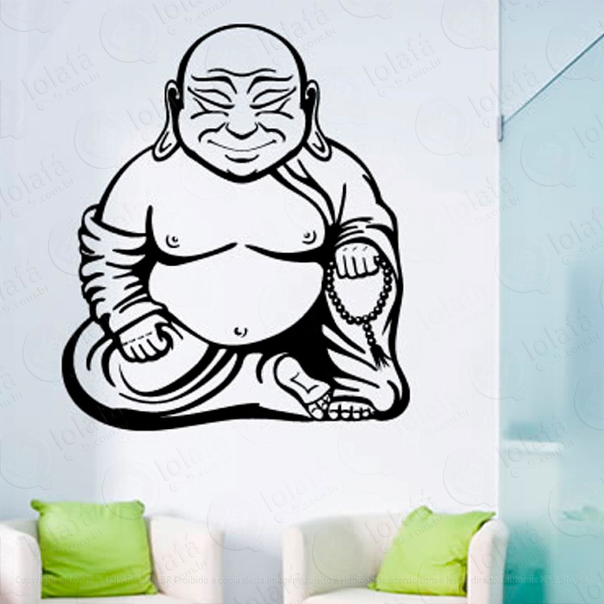 Buda Adesivo de Parede Decorativo para Casa, Sala, Quarto e Vidro Mod:17