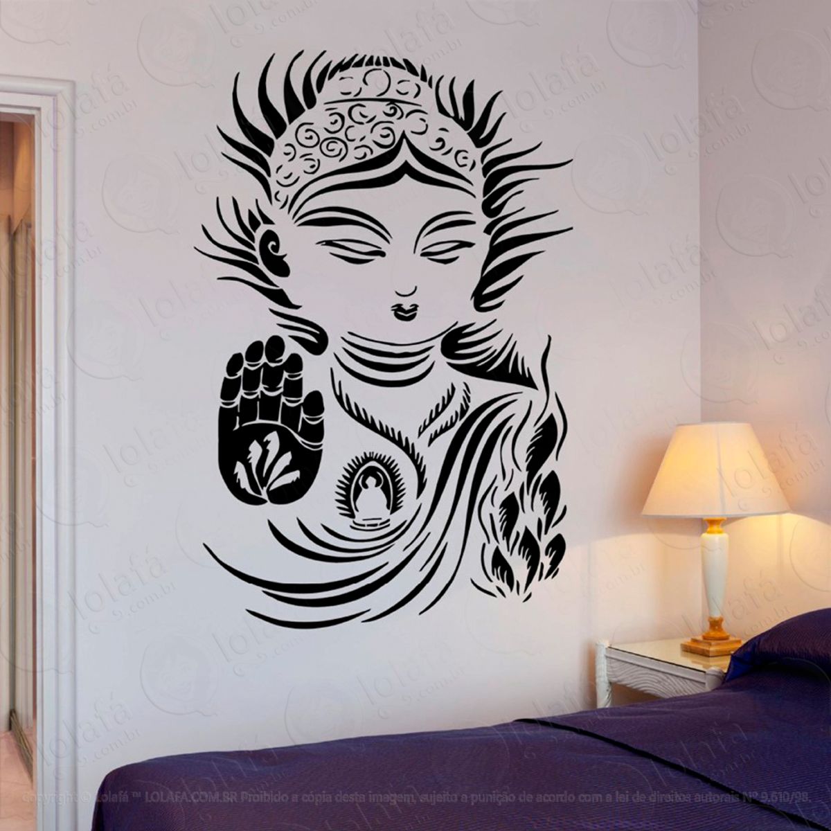 Budismo Yoga Adesivo de Parede Decorativo para Casa, Sala, Quarto e Vidro Mod:18