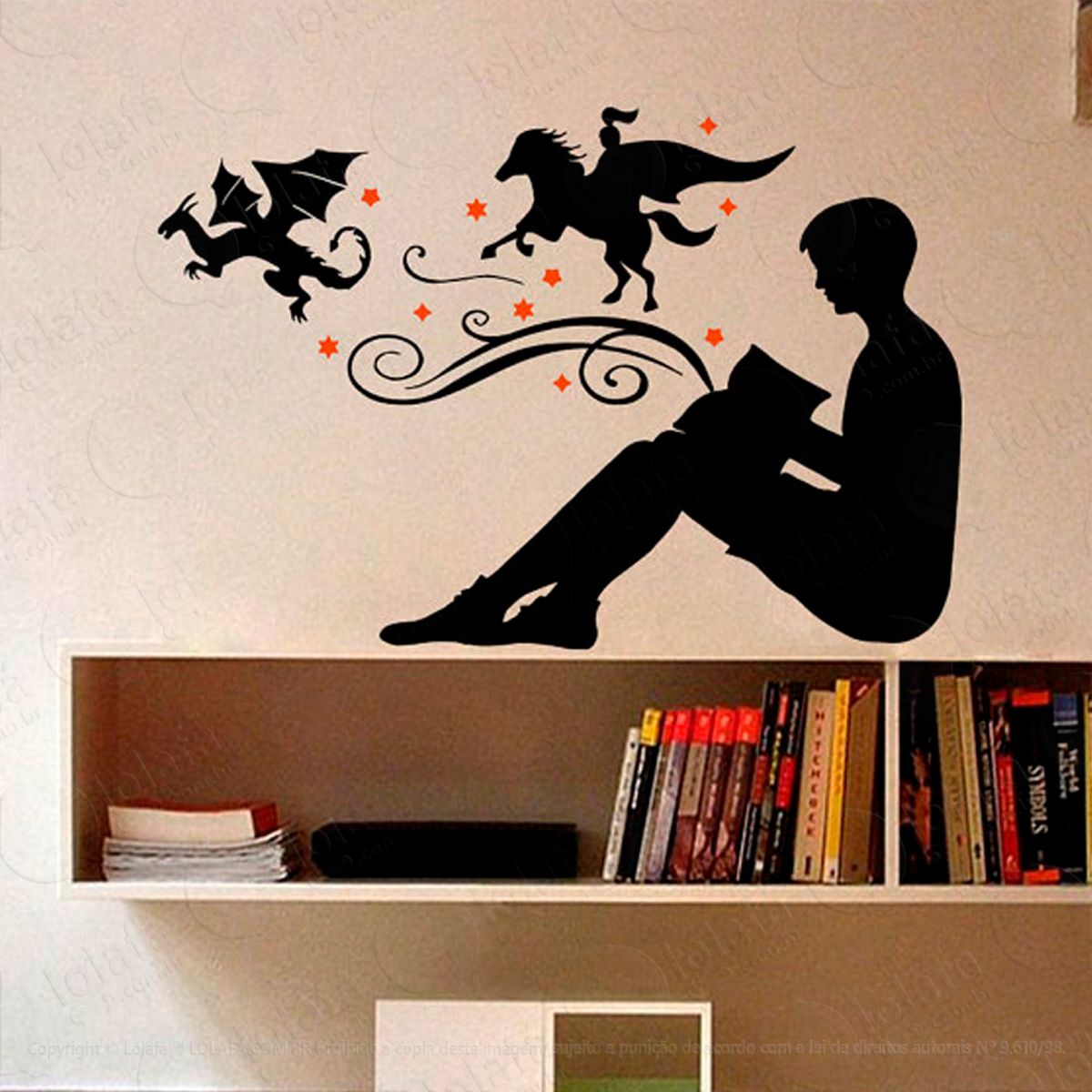 Contador de Histórias Adesivo de Parede Decorativo para Casa, Sala, Quarto e Vidro Mod:26
