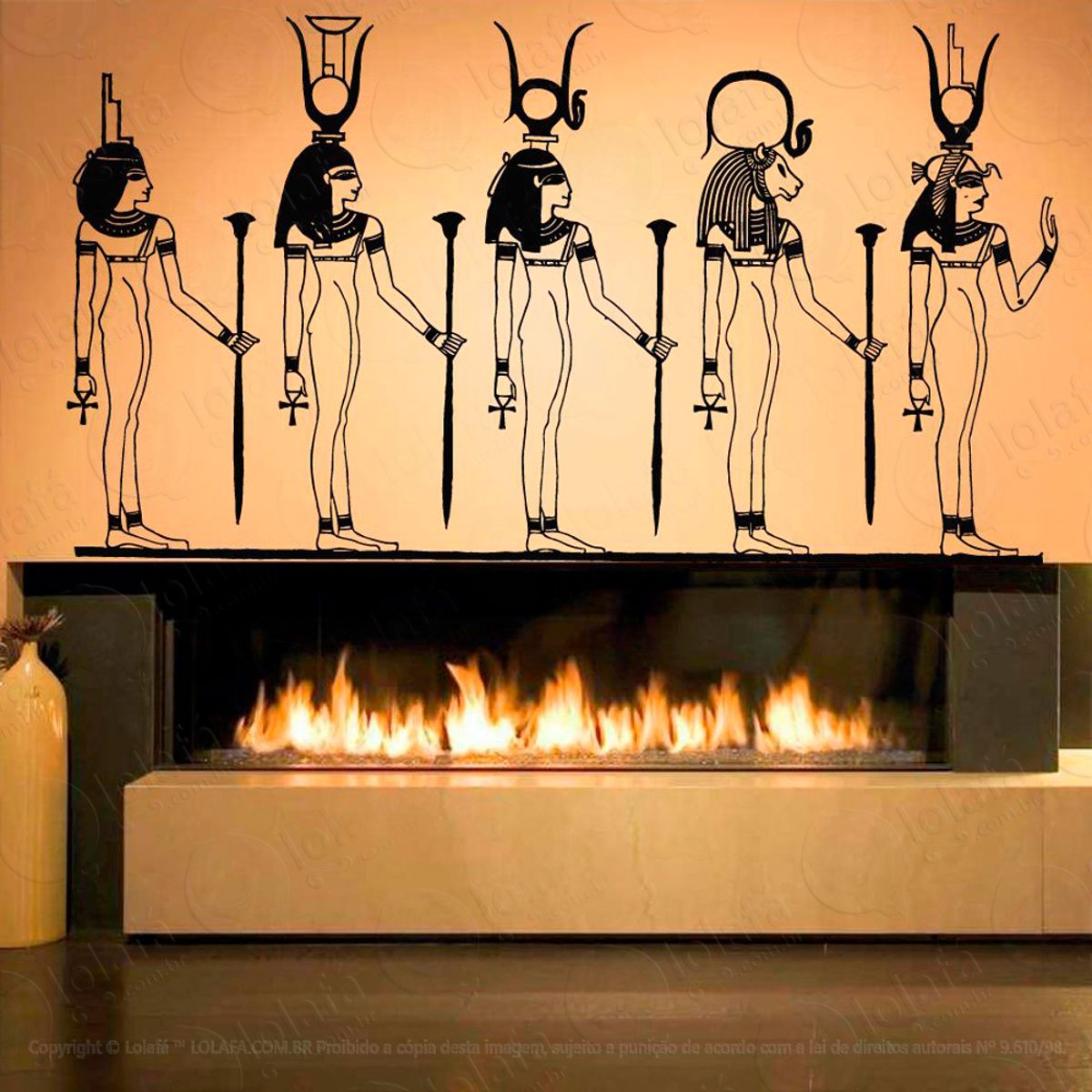 Deuses Egípcios Adesivo de Parede Decorativo para Casa, Sala, Quarto e Vidro Mod:30