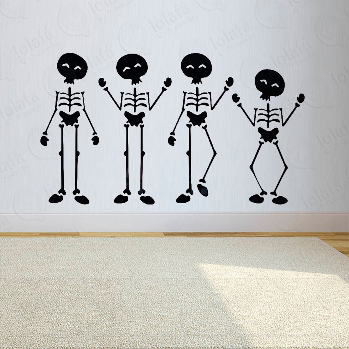 Esqueletinhos Adesivo de Parede Decorativo para Casa, Sala, Quarto e Vidro Mod:35