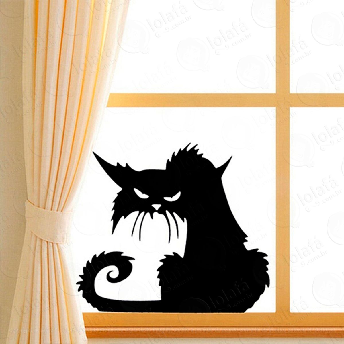 Gato mal-humorado Adesivo de Parede Decorativo para Casa, Sala, Quarto e Vidro Mod:54