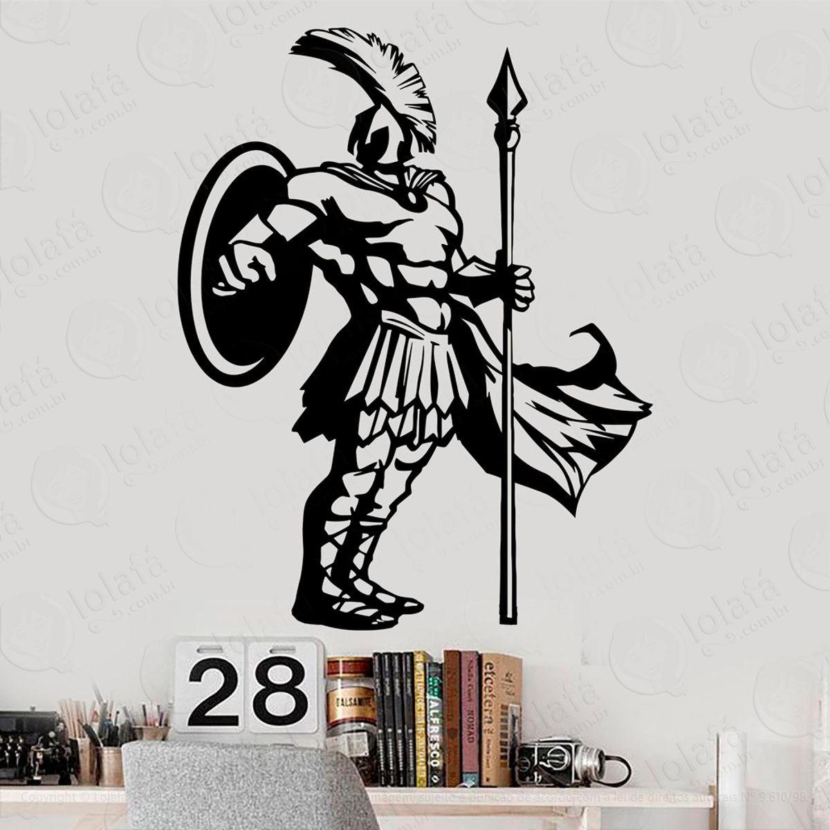 Guerreiro Adesivo de Parede Decorativo para Casa, Sala, Quarto e Vidro Mod:58