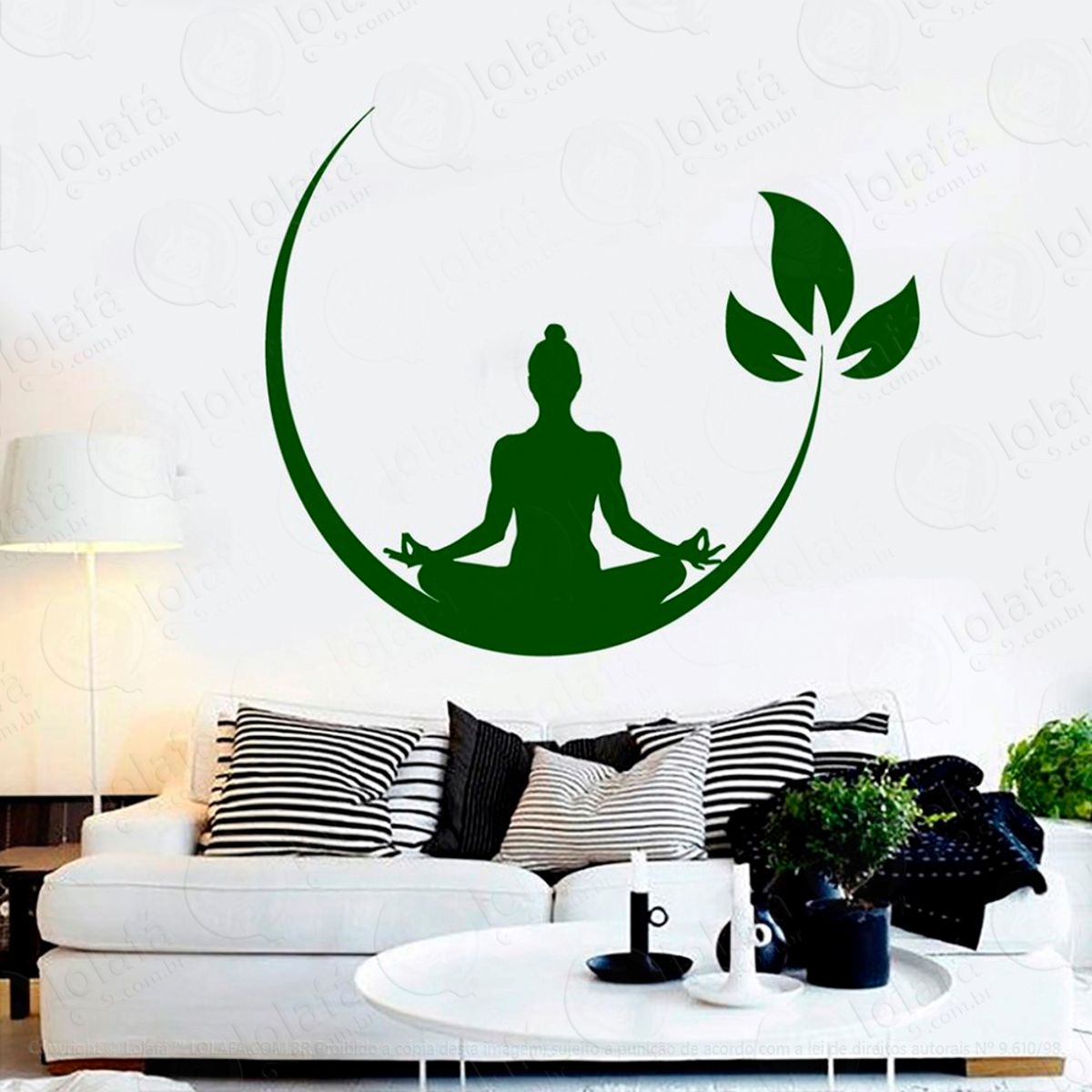 Meditação Adesivo de Parede Decorativo para Casa, Sala, Quarto e Vidro Mod:63