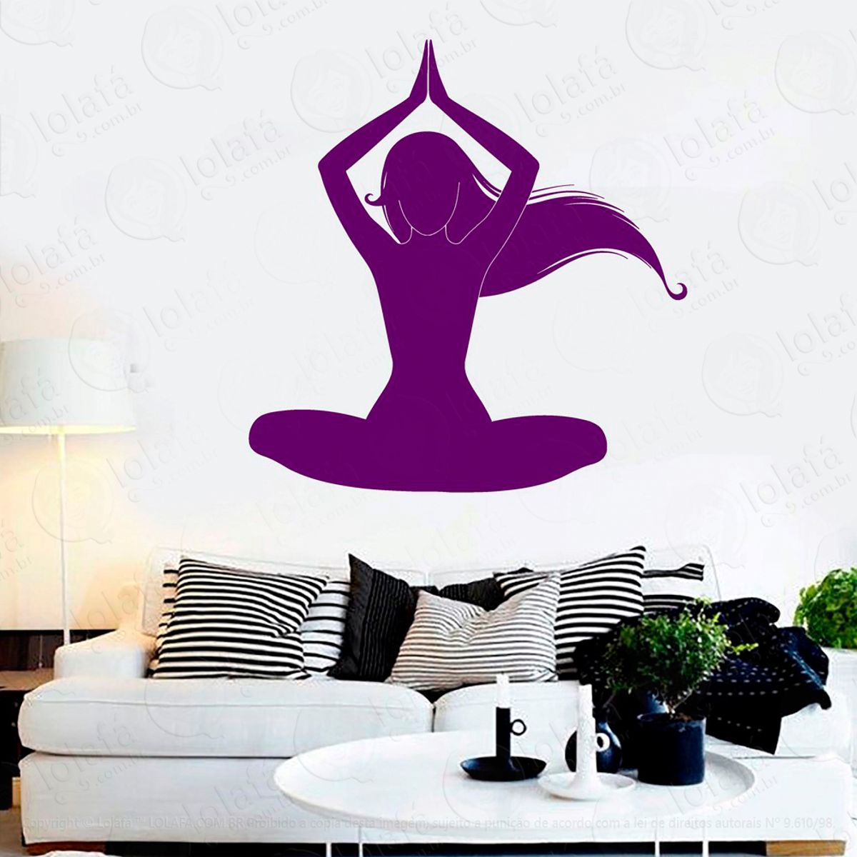 Meditação Adesivo de Parede Decorativo para Casa, Sala, Quarto e Vidro Mod:65