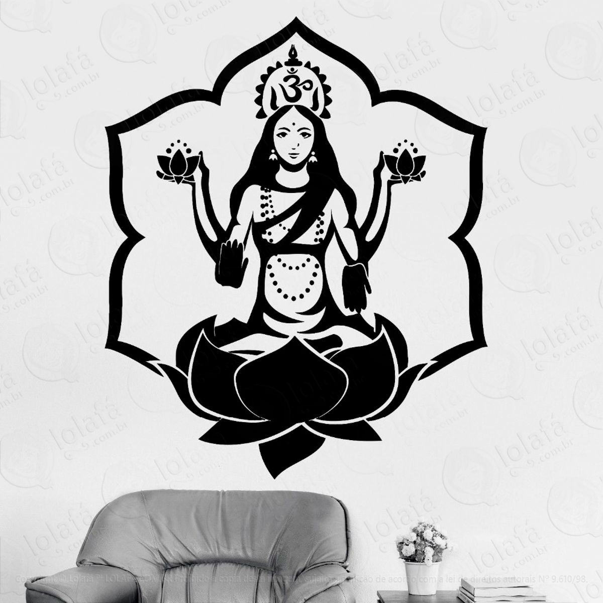 Namasté Budismo Adesivo de Parede Decorativo para Casa, Sala, Quarto e Vidro Mod:67