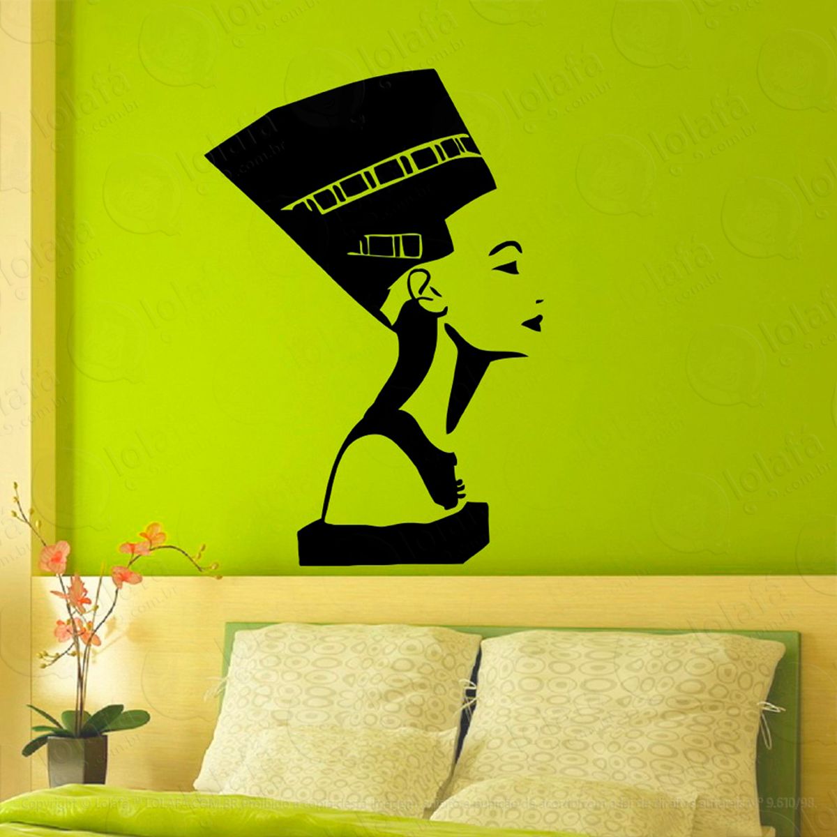 Nefertite Adesivo de Parede Decorativo para Casa, Sala, Quarto e Vidro Mod:68