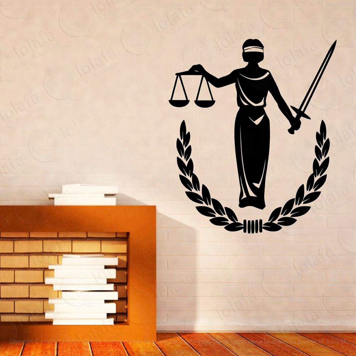 Themis Deusa da Justiça Adesivo de Parede Decorativo para Casa, Sala, Quarto e Vidro Mod:72