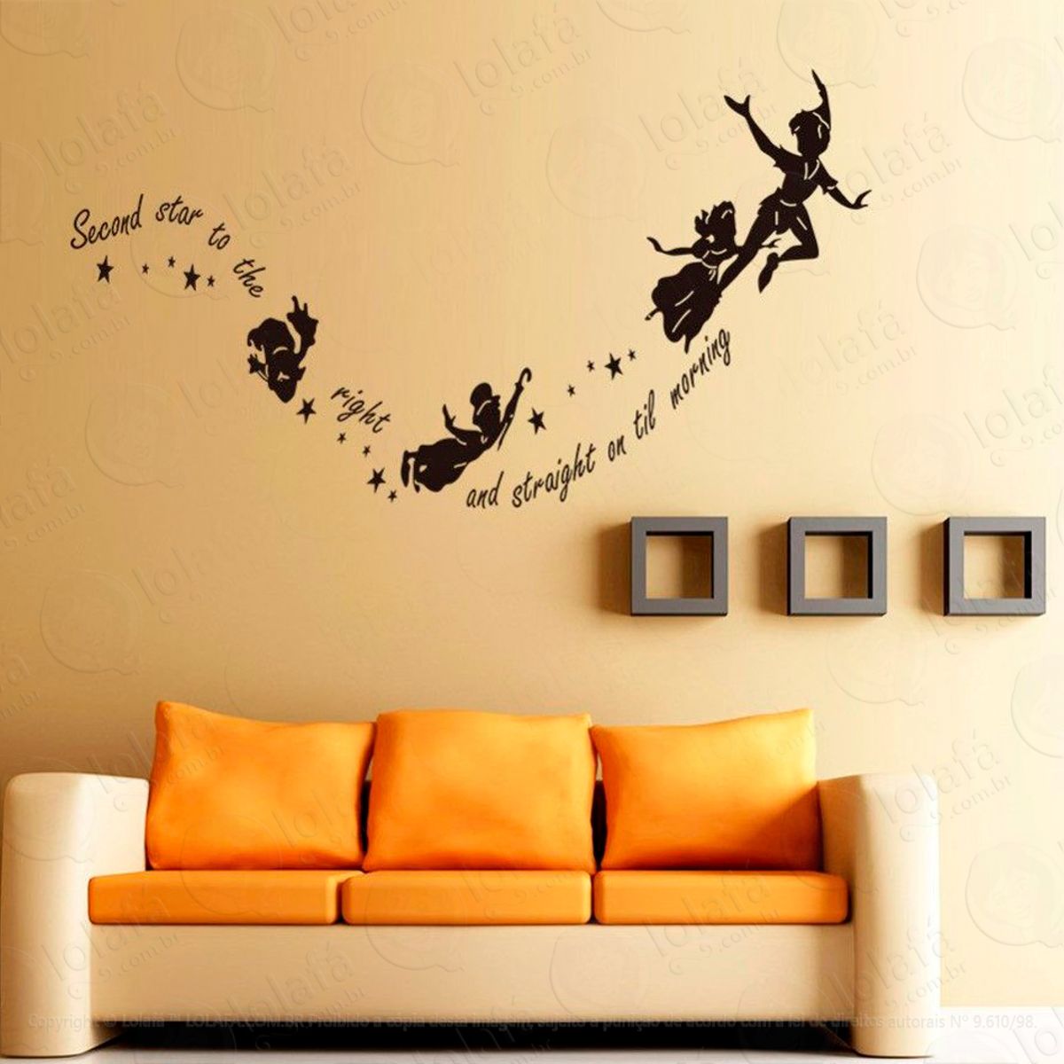 Turma do Peter Pan Adesivo de Parede Decorativo para Casa, Sala, Quarto e Vidro Mod:76