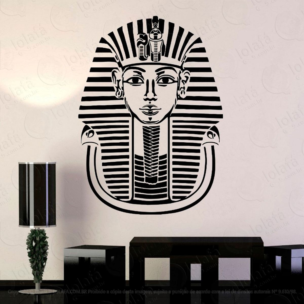 Tutancâmon Adesivo de Parede Decorativo para Casa, Sala, Quarto e Vidro Mod:77