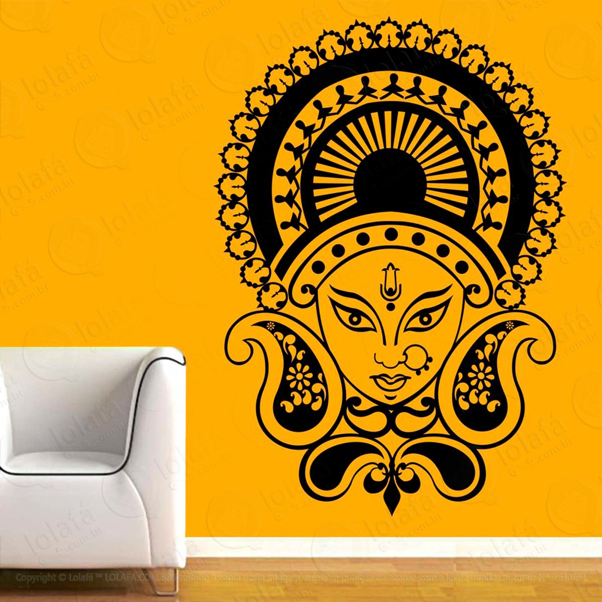 Mandala Hindu Adesivo de Parede Decorativo para Casa, Sala, Quarto e Vidro Mod:88
