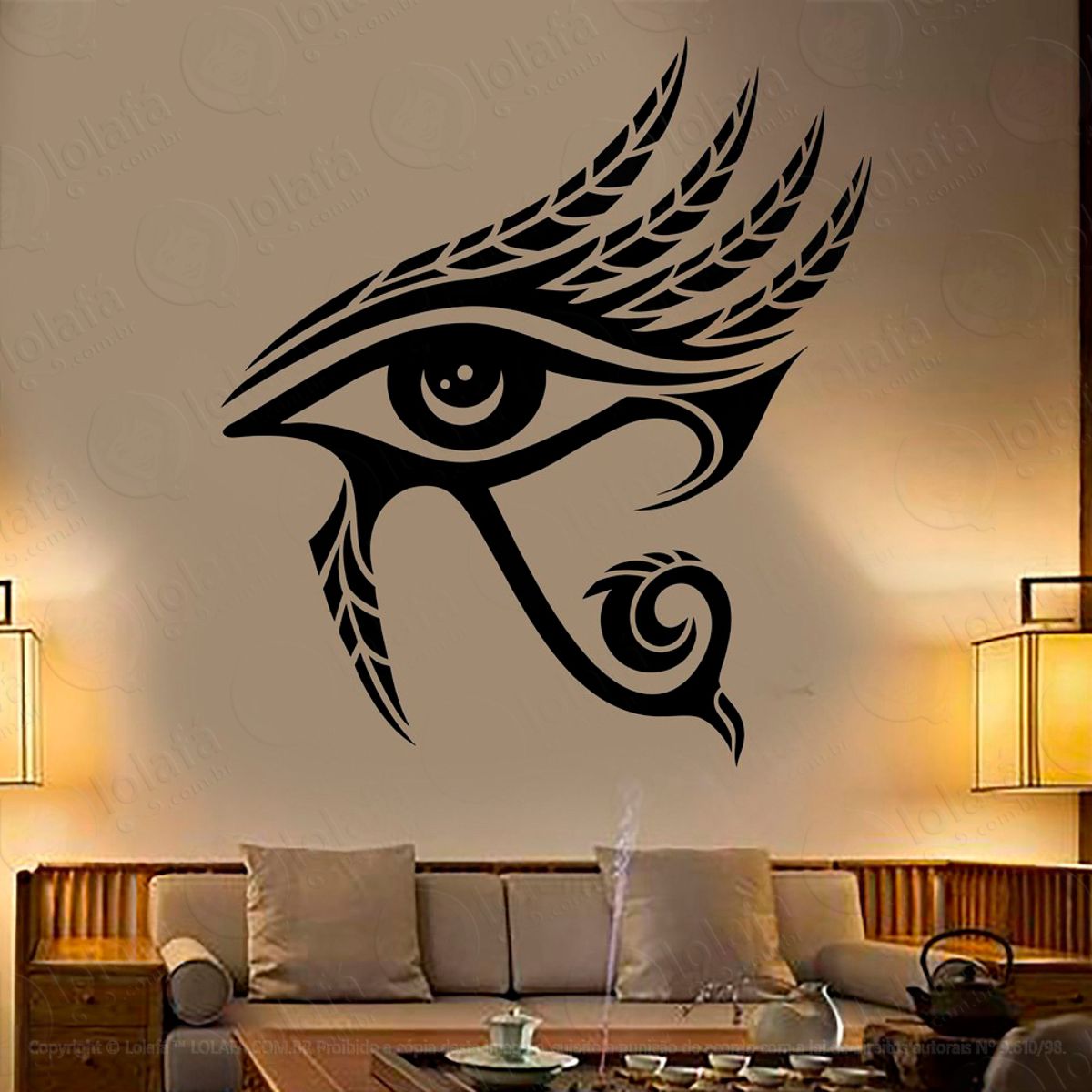Olho de Isis Adesivo de Parede Decorativo para Casa, Sala, Quarto e Vidro Mod:93