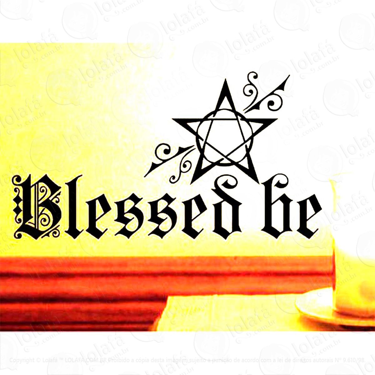 Pentagrama Bênçãos Adesivo de Parede Decorativo para Casa, Sala, Quarto e Vidro Mod:95