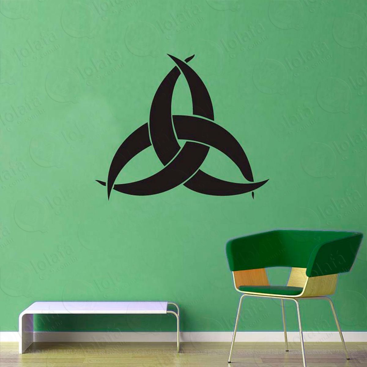 Trinity Tribal Adesivo de Parede Decorativo para Casa, Sala, Quarto e Vidro Mod:99