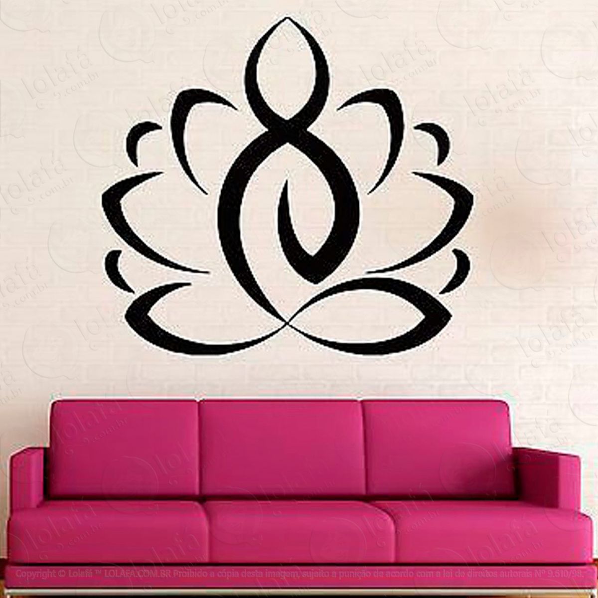 Yoga Flor de Lótus Adesivo de Parede Decorativo para Casa, Sala, Quarto e Vidro Mod:103