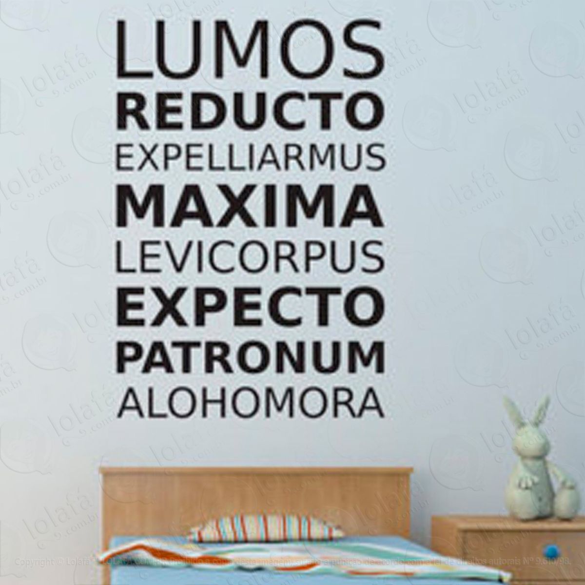 Frase Expecto Patronos Adesivo de Parede Decorativo para Casa, Sala, Quarto e Vidro Mod:114