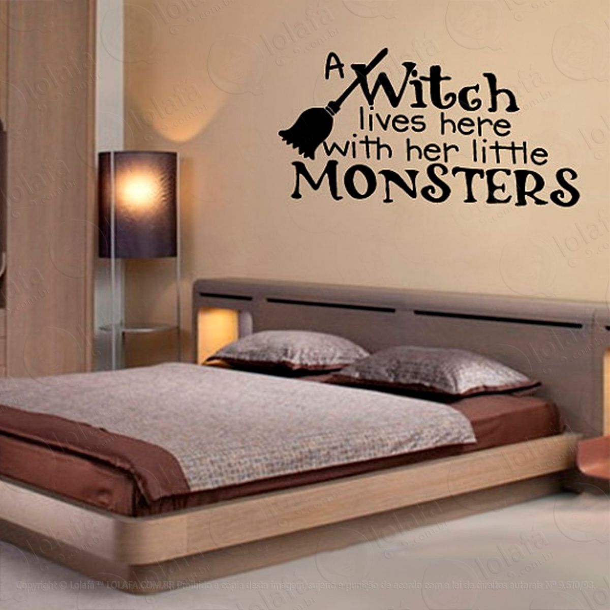 Frase Witch Adesivo de Parede Decorativo para Casa, Sala, Quarto e Vidro Mod:124