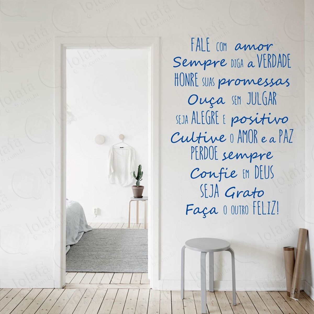 Seja Grato Adesivo de Parede Frase Personalizada para Sala, Quarto, Porta e Vidro Mod:1