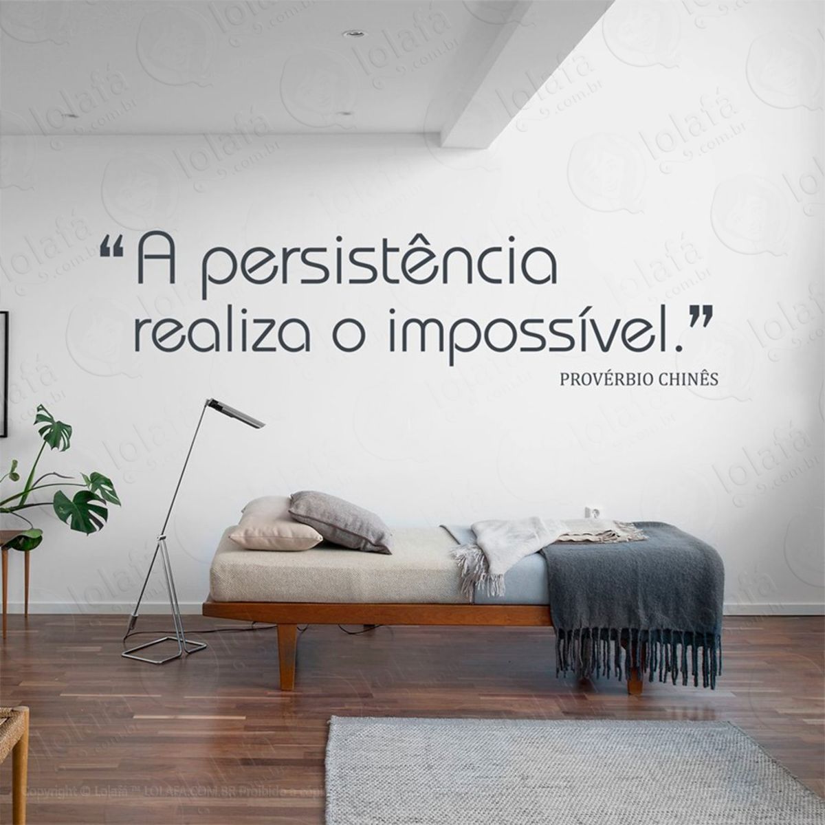 A Persistência Adesivo de Parede Frase Personalizada para Sala, Quarto, Porta e Vidro Mod:12