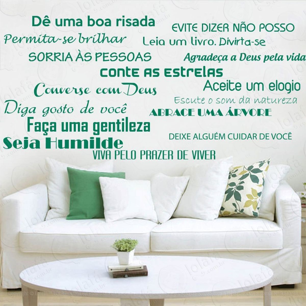 Prazer De Viver Adesivo de Parede Frase Personalizada para Sala, Quarto, Porta e Vidro Mod:15