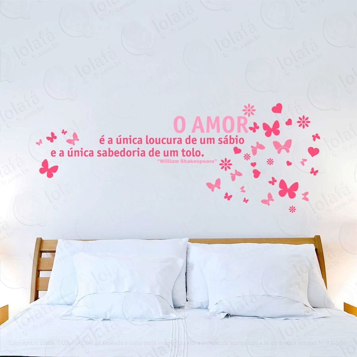 Amor Adesivo de Parede Frase Personalizada para Sala, Quarto, Porta e Vidro Mod:18