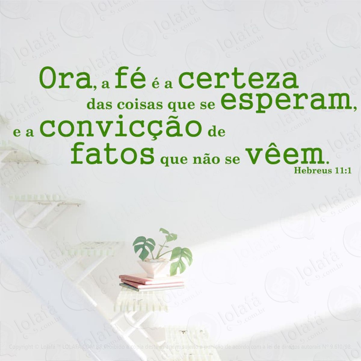 Hebreus 11:1 Adesivo de Parede Frase Personalizada para Sala, Quarto, Porta e Vidro Mod:21