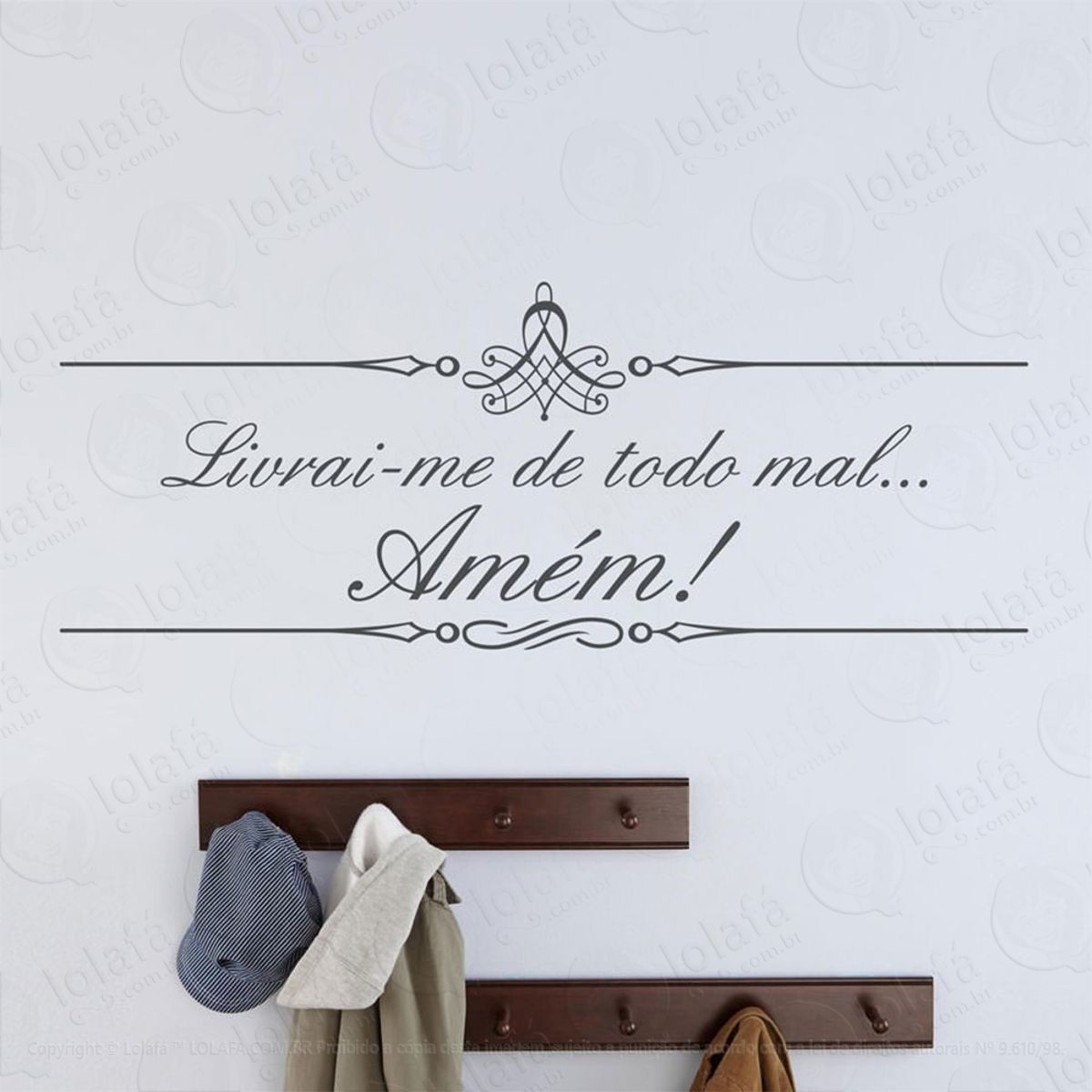 Livrai-Me De Todo Mal Adesivo de Parede Frase Personalizada para Sala, Quarto, Porta e Vidro Mod:24