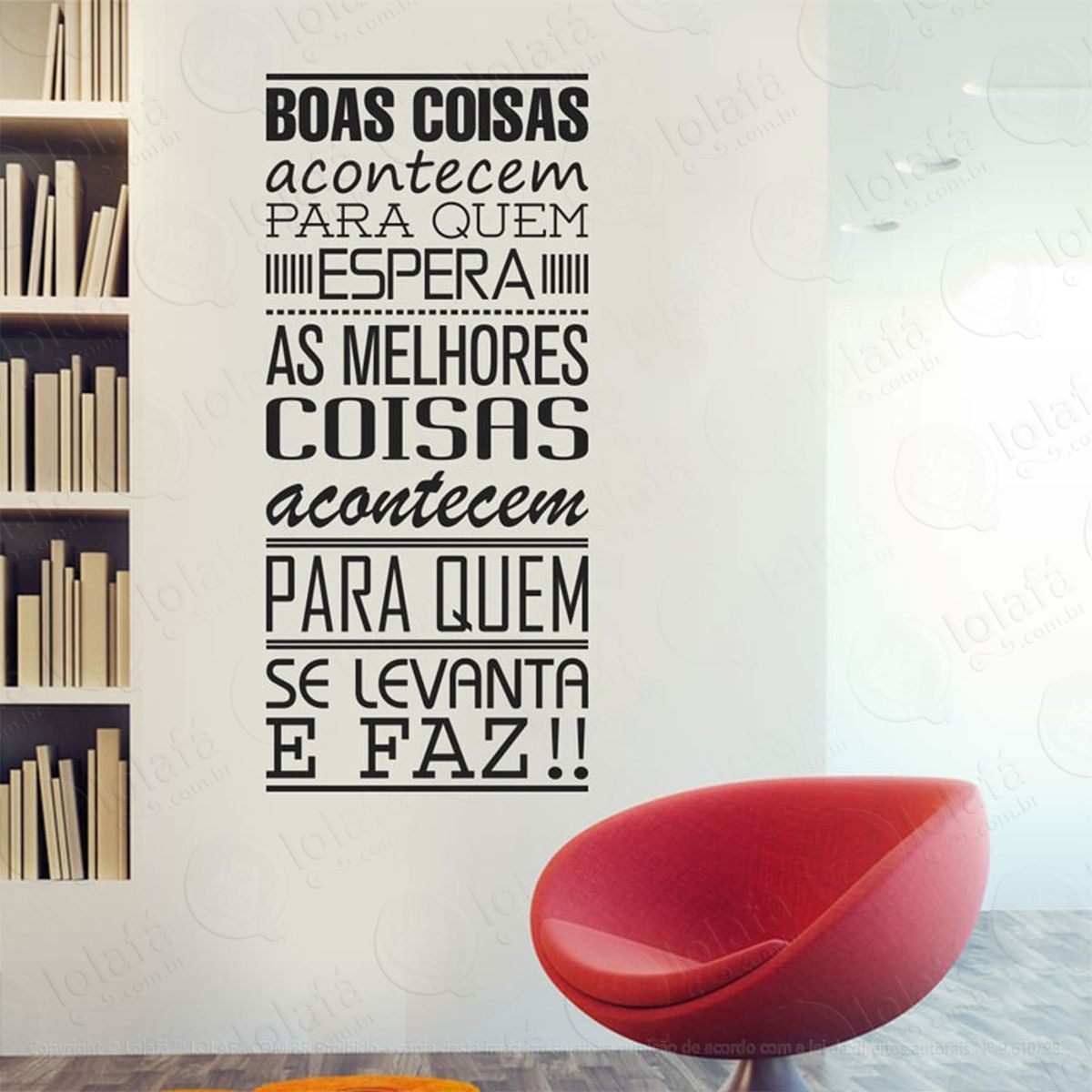 Boas Coisas Acontecem Adesivo de Parede Frase Personalizada para Sala, Quarto, Porta e Vidro Mod:30