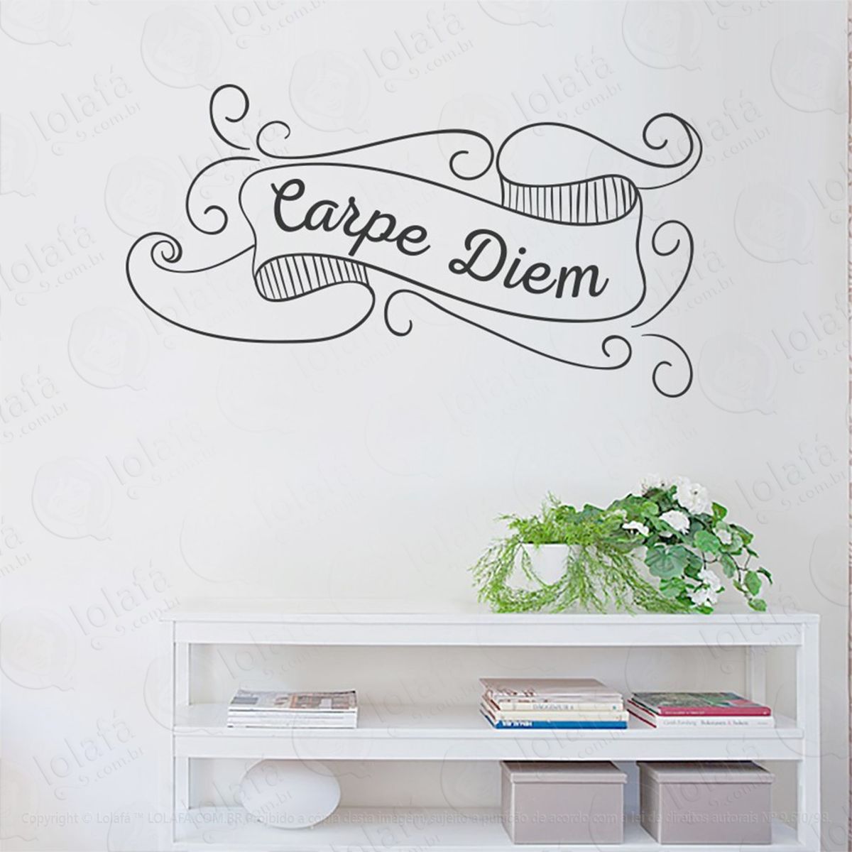 Carpe Diem Adesivo de Parede Frase Personalizada para Sala, Quarto, Porta e Vidro Mod:39