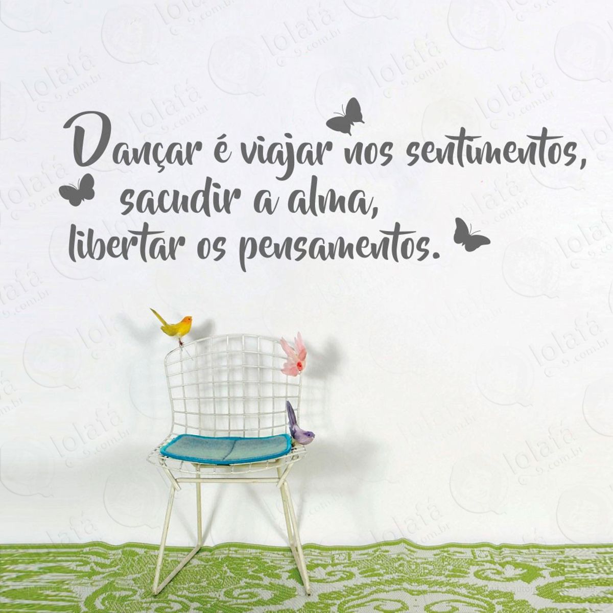 Dançar É Adesivo de Parede Frase Personalizada para Sala, Quarto, Porta e Vidro Mod:46