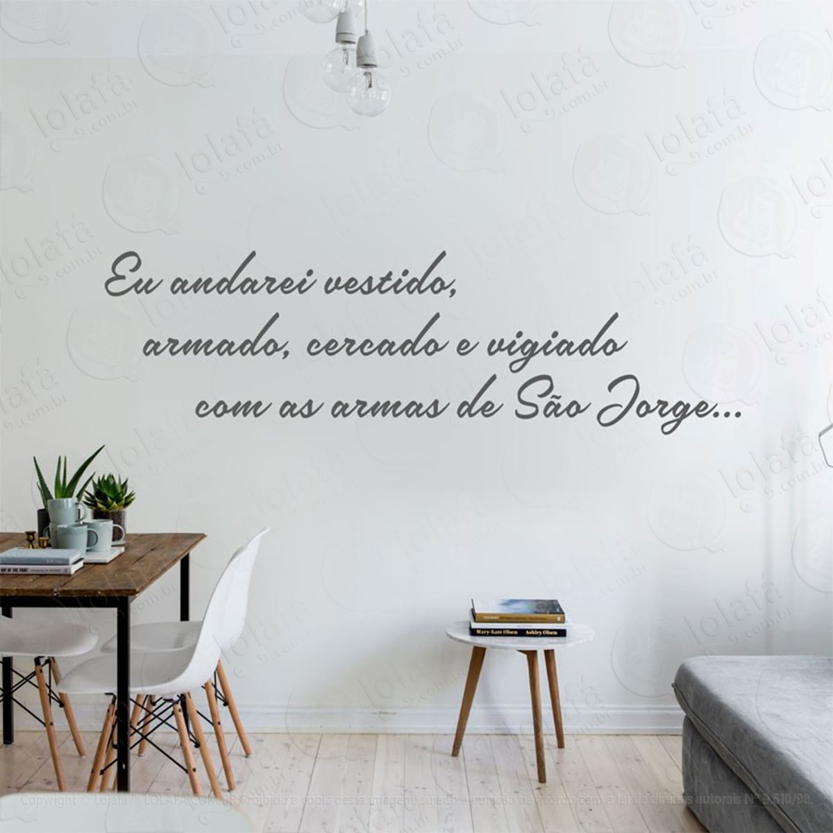 Oração De São Jorge Adesivo de Parede Frase Personalizada para Sala, Quarto, Porta e Vidro Mod:47