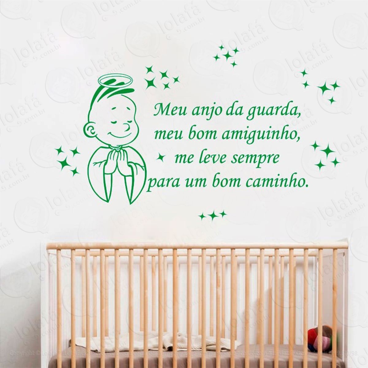 Anjo Da Guarda Adesivo de Parede Frase Personalizada para Sala, Quarto, Porta e Vidro Mod:51