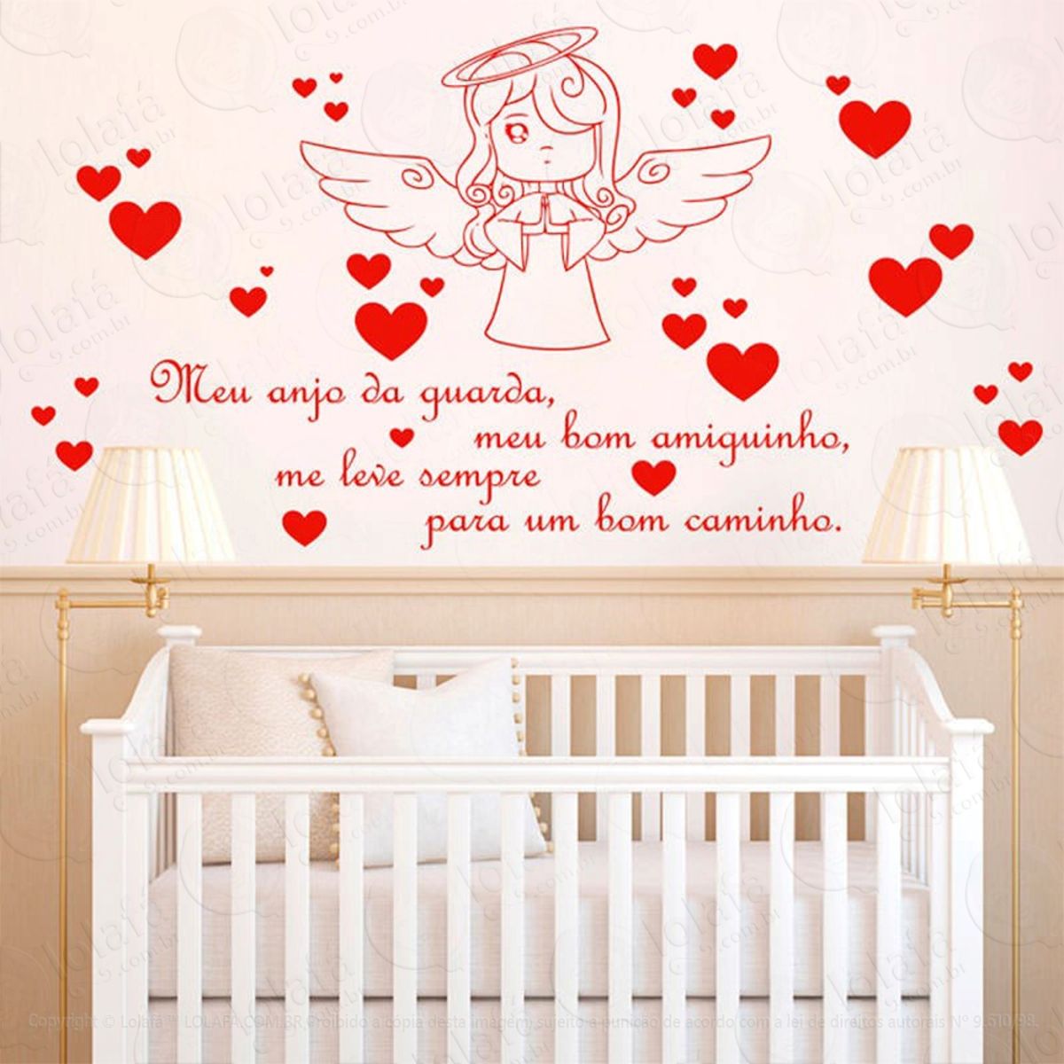 Anjo Da Guarda Adesivo de Parede Frase Personalizada para Sala, Quarto, Porta e Vidro Mod:54