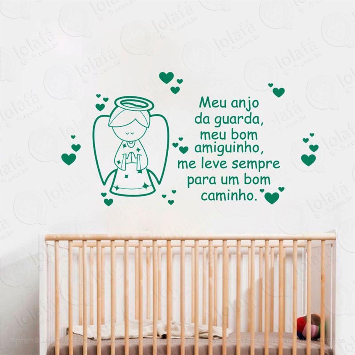 Anjo Da Guarda Adesivo de Parede Frase Personalizada para Sala, Quarto, Porta e Vidro Mod:56