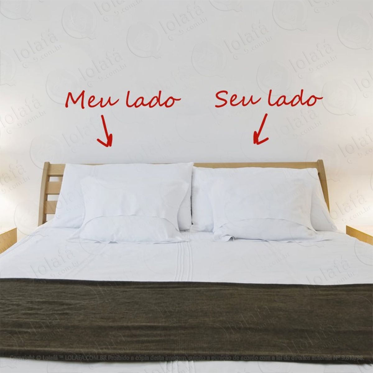 Meu Lado Adesivo de Parede Frase Personalizada para Sala, Quarto, Porta e Vidro Mod:60