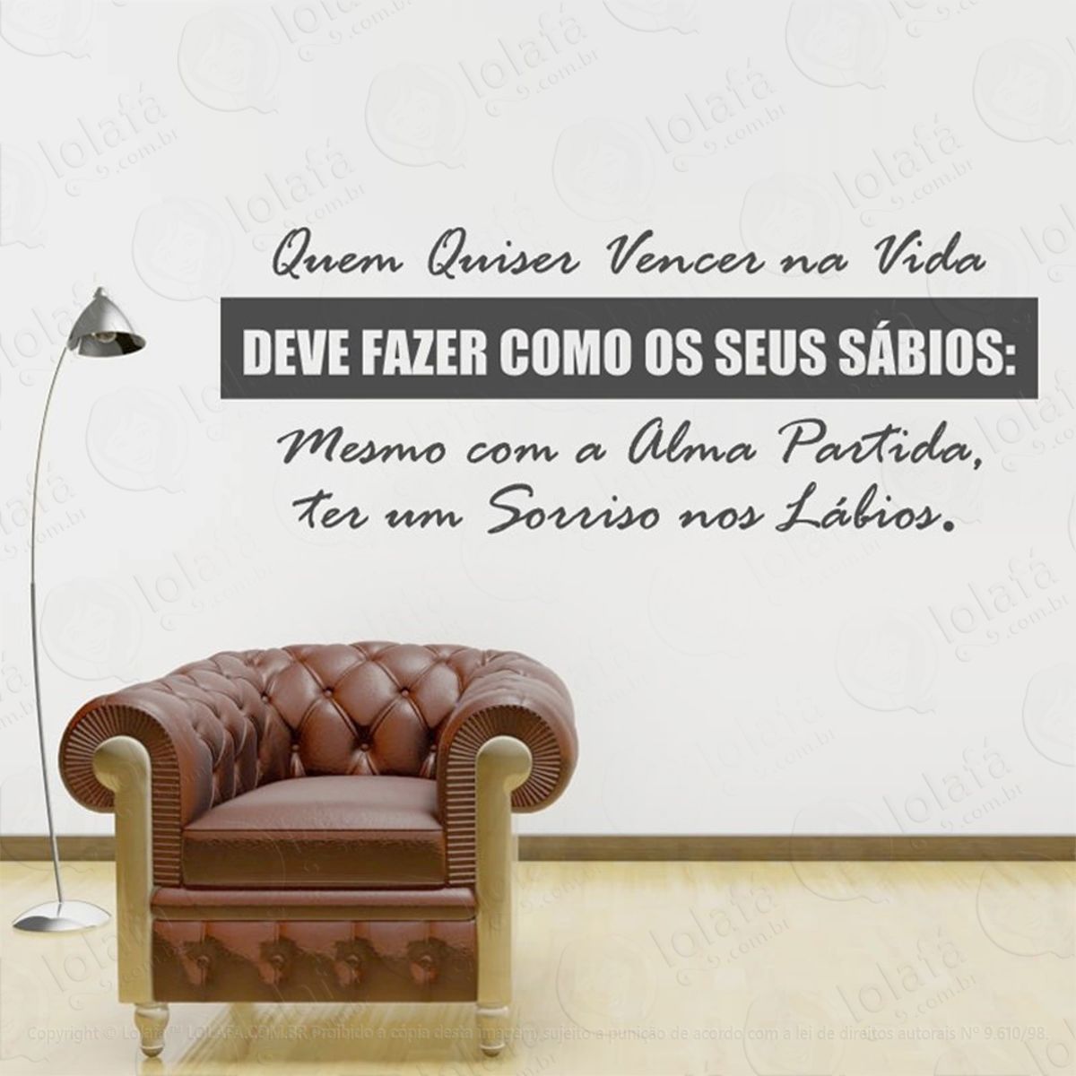 Quem Quiser Vencer Adesivo de Parede Frase Personalizada para Sala, Quarto, Porta e Vidro Mod:64