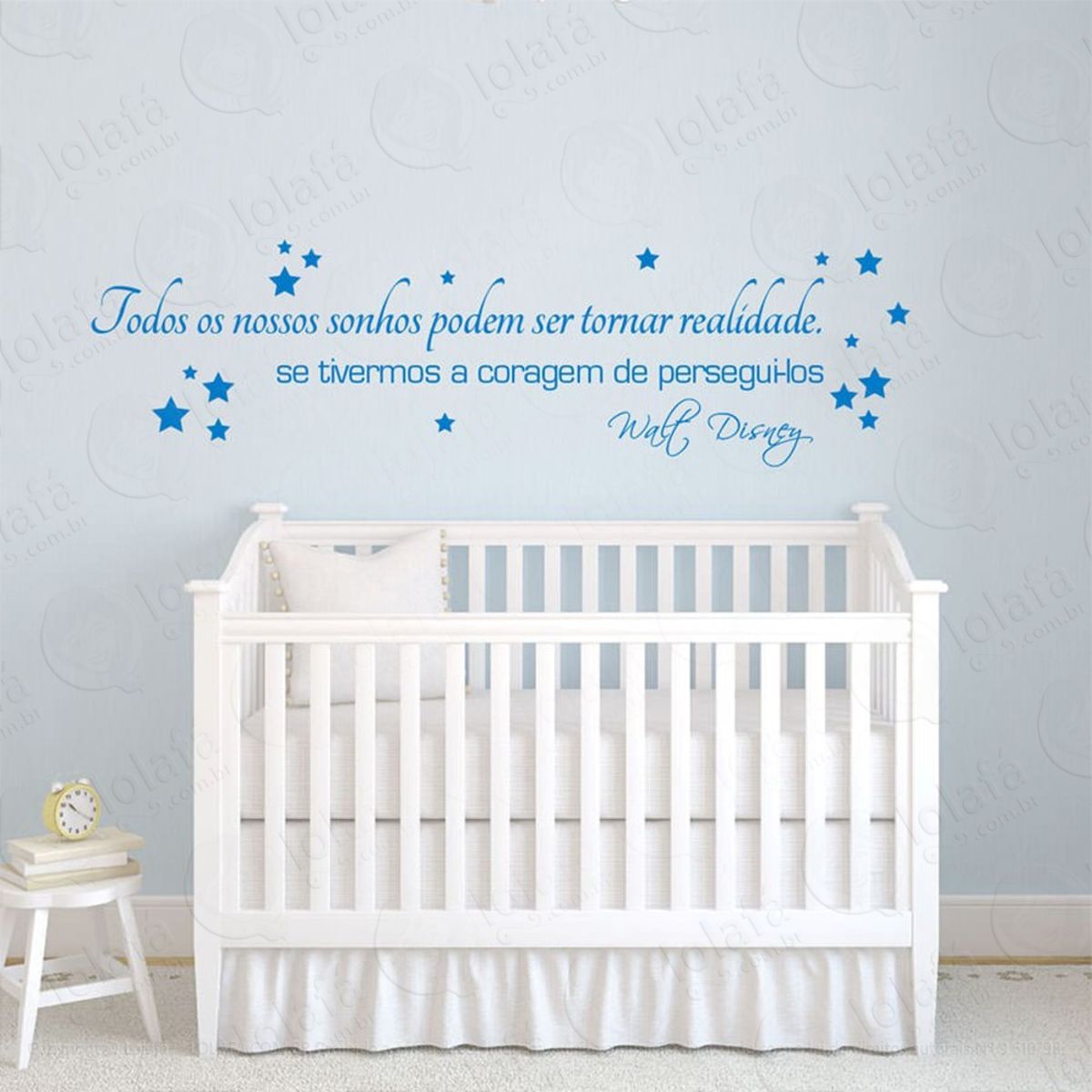 Todos Nossos Sonhos Adesivo de Parede Frase Personalizada para Sala, Quarto, Porta e Vidro Mod:72