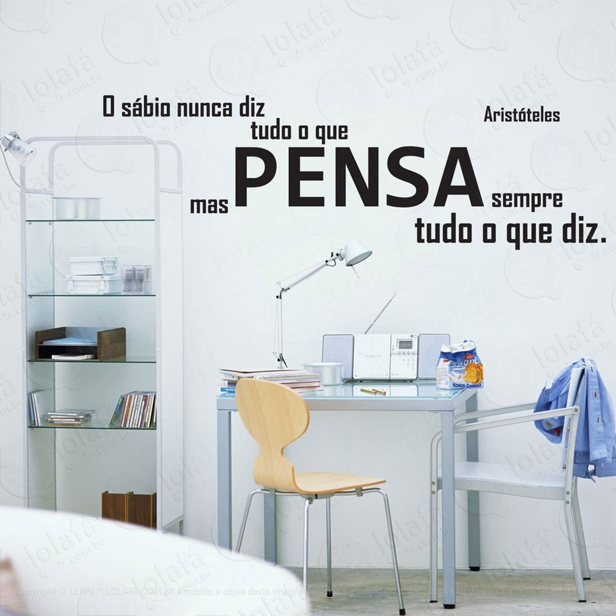 O Sábio Nunca Diz Adesivo de Parede Frase Personalizada para Sala, Quarto, Porta e Vidro Mod:81