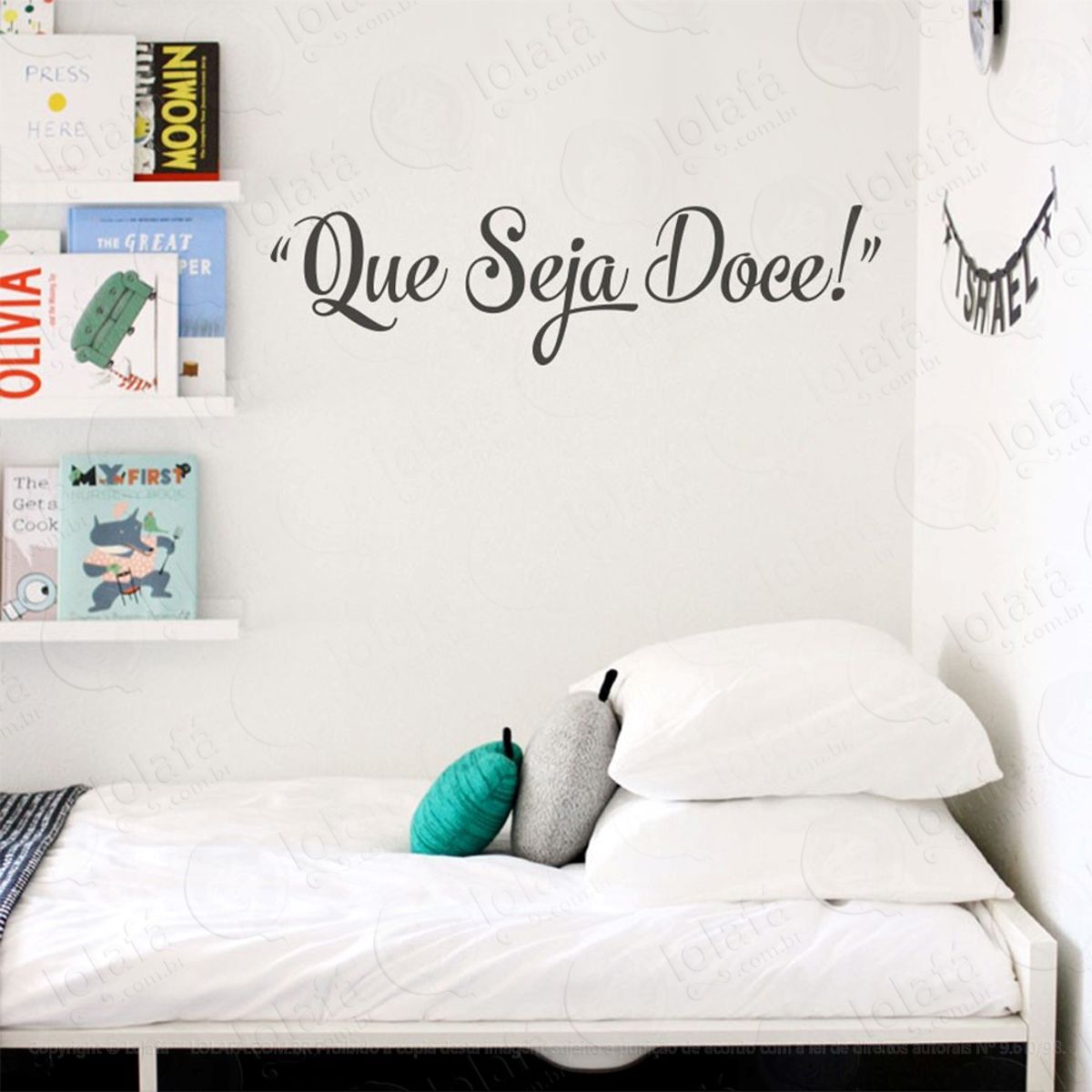 Que Seja Doce Adesivo de Parede Frase Personalizada para Sala, Quarto, Porta e Vidro Mod:87