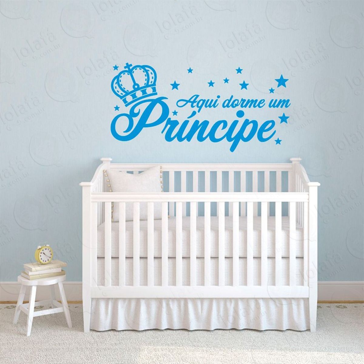 Aqui Dorme Um Príncipe Adesivo de Parede Frase Personalizada para Sala, Quarto, Porta e Vidro Mod:91