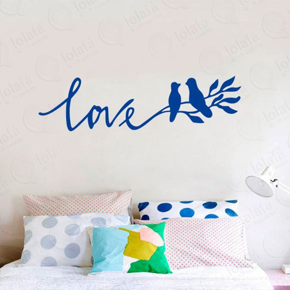 Galho Love Adesivo de Parede Frase Personalizada para Sala, Quarto, Porta e Vidro Mod:95
