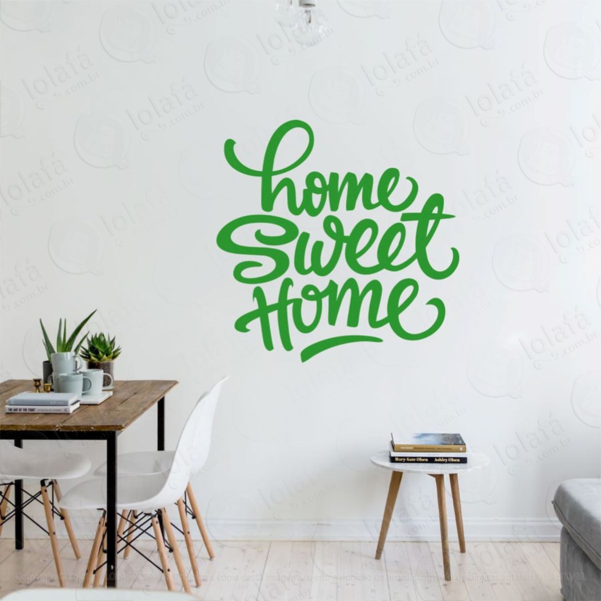 Home Sweet Home Adesivo de Parede Frase Personalizada para Sala, Quarto, Porta e Vidro Mod:99