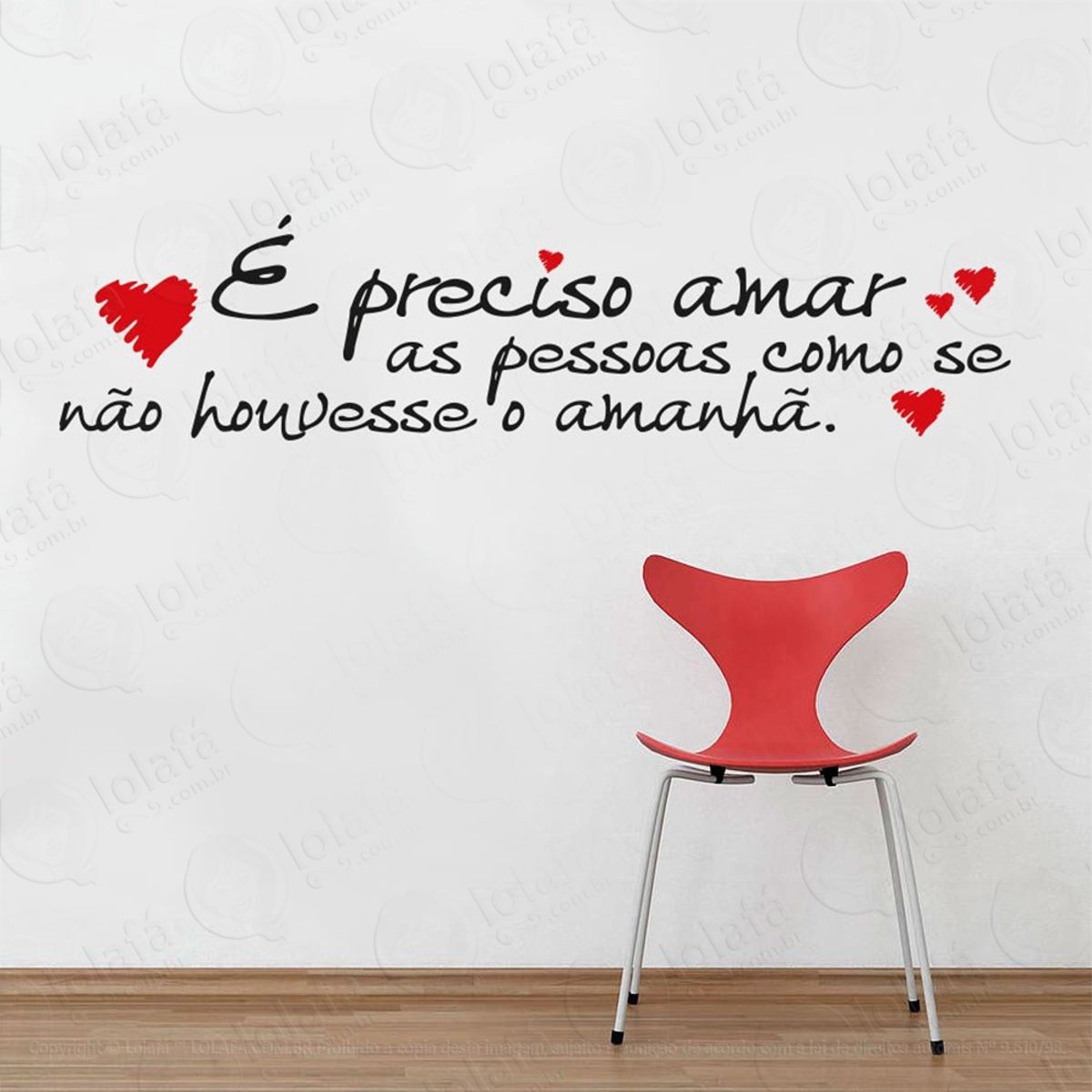 É Preciso Amar Adesivo de Parede Frase Personalizada para Sala, Quarto, Porta e Vidro Mod:102