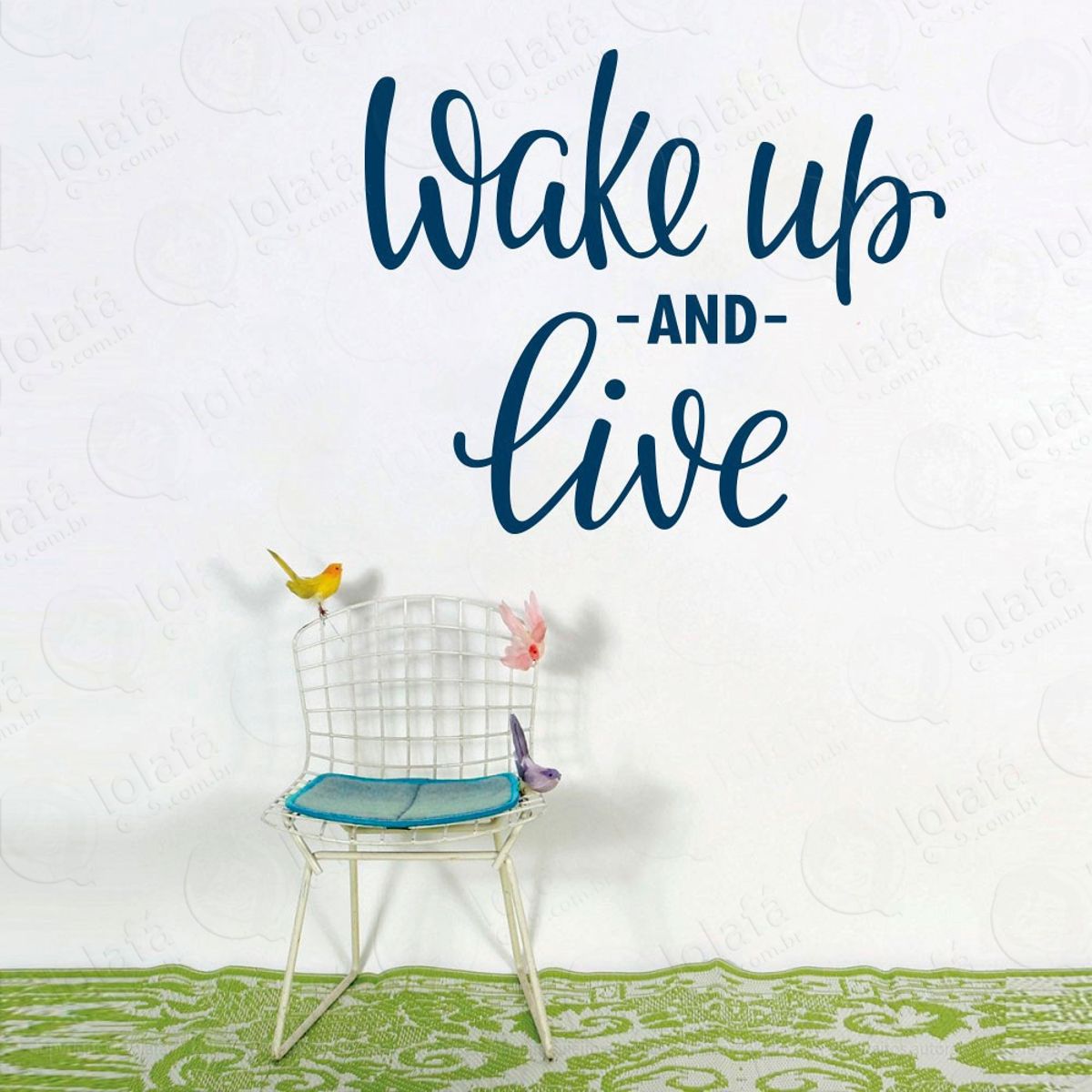 Wake Up And Live Adesivo de Parede Frase Personalizada para Sala, Quarto, Porta e Vidro Mod:105