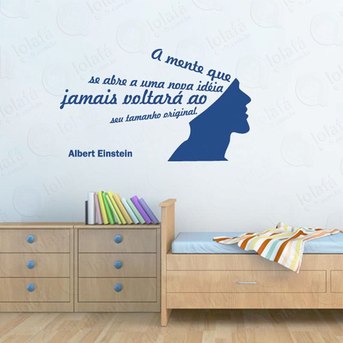 Mente Que Se Abre Adesivo de Parede Frase Personalizada para Sala, Quarto, Porta e Vidro Mod:115