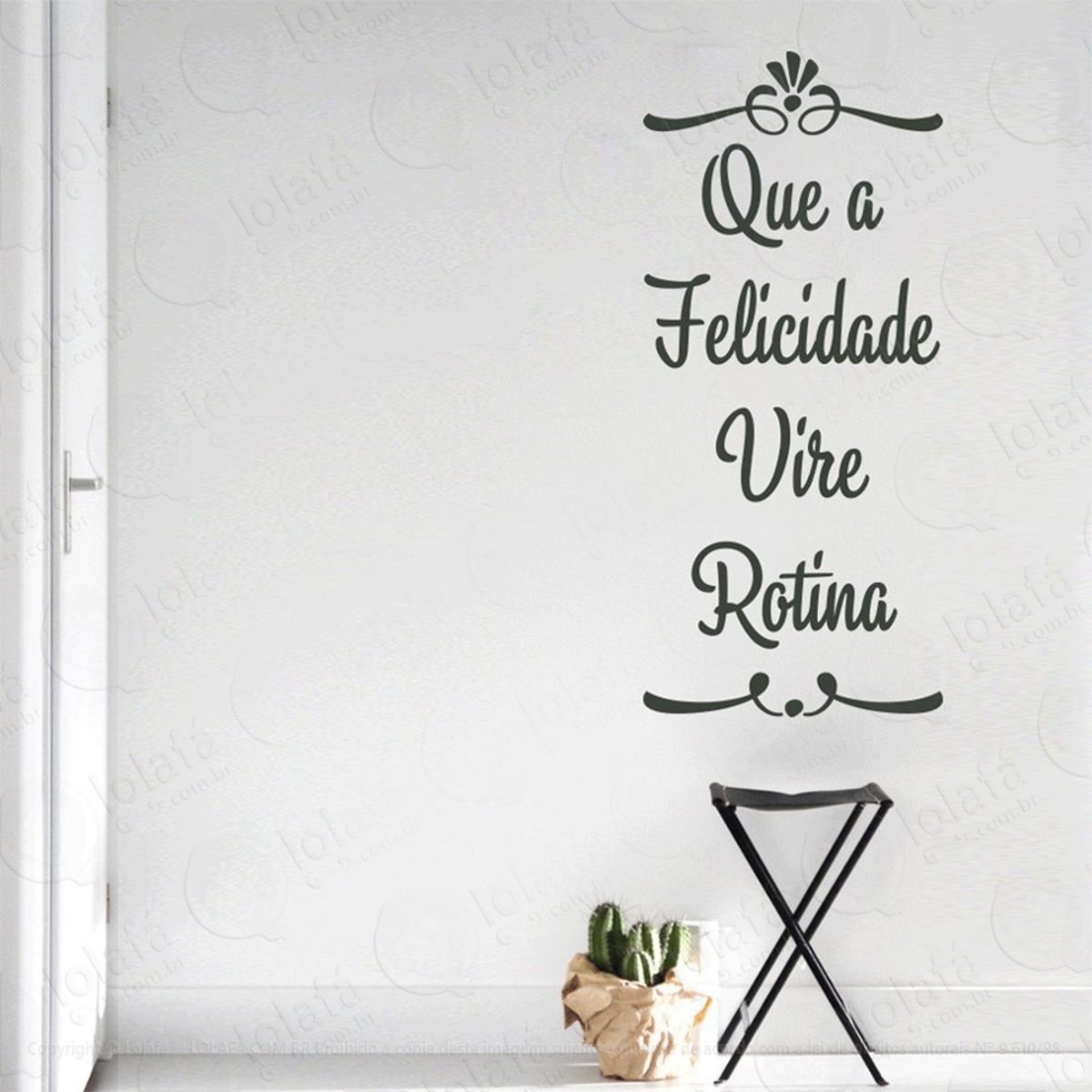 Que A Felicidade Adesivo de Parede Frase Personalizada para Sala, Quarto, Porta e Vidro Mod:118