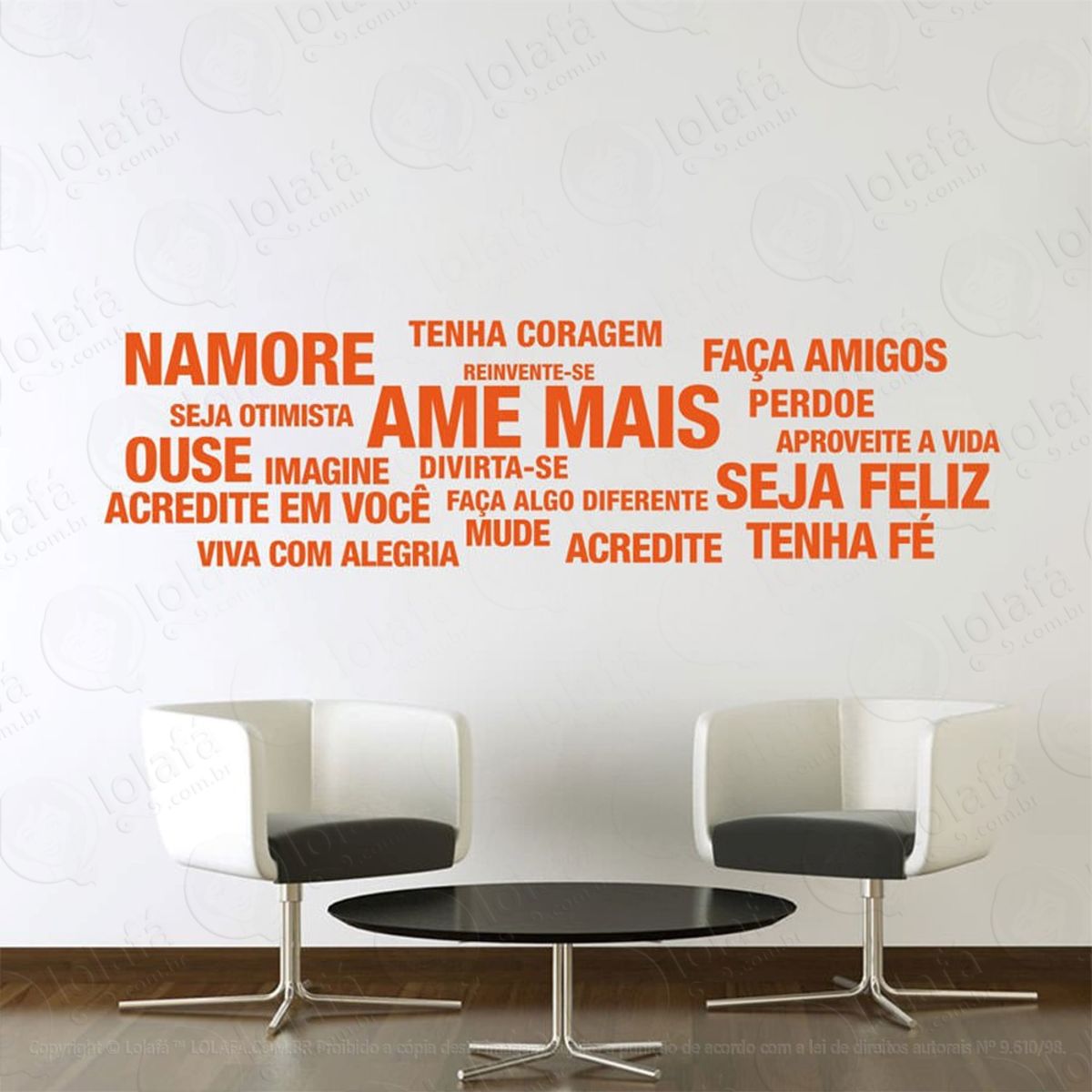 Ame Mais Nuvem Adesivo de Parede Frase Personalizada para Sala, Quarto, Porta e Vidro Mod:119