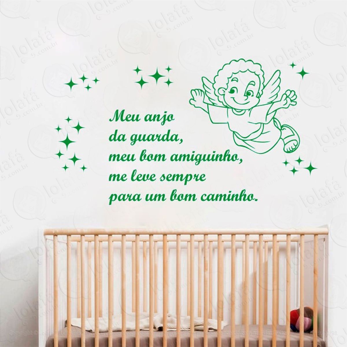 Anjo Da Guarda Adesivo de Parede Frase Personalizada para Sala, Quarto, Porta e Vidro Mod:128